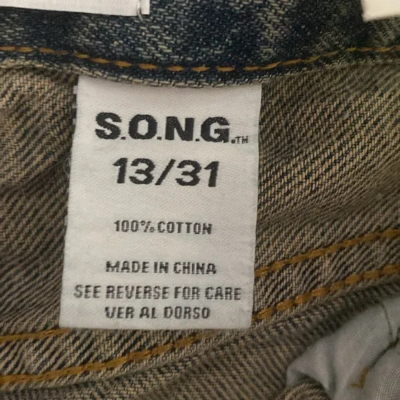 New women’s SONG rustic denim barrel Blue Jeans 13/31 - Picture 3 of 6